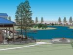 Art rendering of a boat dock over water and seating at TWISTED PARROT LUXURY RV RESORT - thumbnail