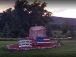 Flag made out of pallet at Over The Hill RV Park - thumbnail