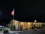 The office building lit up at night at TIMBER RIDGE RV PARK - thumbnail