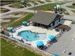 Aerial view of the pool area and office - thumbnail