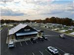 Aerial view of the office and RV sites at The Farm RV Resort - thumbnail