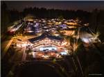 Aerial view of the park at night at Grass Valley RV Resort - thumbnail