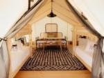 Inside look at glamping tent at site Timberline Glamping at Lake Guntersville - thumbnail
