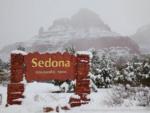 Sedona sign in the snow at OAK CREEK MOBILODGE - thumbnail