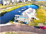 Aerial view of park and grounds at Galveston Island RV Park - thumbnail