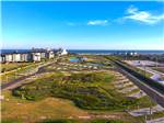 Aerial view of sites and grounds at Galveston Island RV Park - thumbnail