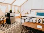 Inside look of glamping tent at Timberline Glamping at Williamsburg - thumbnail