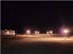 The gravel interior road and RV sites at night at Mountain View RV Park - thumbnail