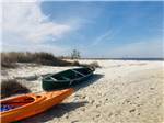Kayaks parked at the shore - thumbnail