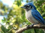 A Blue Jay on a branch - thumbnail