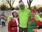 Three people dressed in Christmas themed costumes - thumbnail