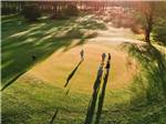 An aerial view of men playing golf - thumbnail