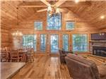 The living area of a rental cabin - thumbnail