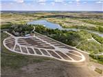 Aerial view of campgrounds, pond and surrounding area - thumbnail