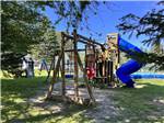 The children's playground equipment at CAMPING CABANO, ENR.205310 - thumbnail