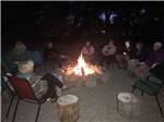 Group gathered in front of fire at UNCOMPAHGRE RIVER ADULT RV PARK - thumbnail