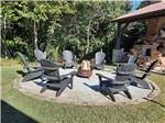 View larger image of Chairs surrounding fire pit at EAGLES LANDING RV PARK image #3