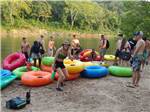 Young people getting ready to go tubing at BSC OUTDOORS CAMPING & FLOAT TRIPS - thumbnail