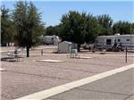 Gravel RV sites separated by trees at DE ANZA RV RESORT - thumbnail
