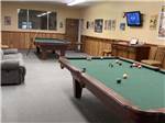 Two pool tables in lounge area at DE ANZA RV RESORT - thumbnail
