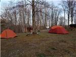 A couple of orange tents at RIFRAFTERS CAMPGROUND - thumbnail