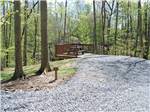 A gravel RV site overlooking the woods at RIFRAFTERS CAMPGROUND - thumbnail