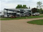 A motorhome in a pull thru RV site at COUNTY LINE RV PARK & CAMPGROUND - thumbnail