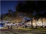 A gathering of people under lights at night - thumbnail
