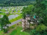 Aerial view of zip line course at CATHERINE'S LANDING - thumbnail