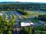 Aerial view of pool and RV sites at CATHERINE'S LANDING - thumbnail