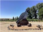 View larger image of A large quail sign for the winery at Y KNOT WINERY  RV PARK image #10