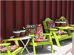 Green chairs with cushions - thumbnail