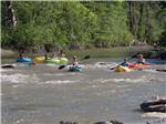 View larger image of Campers kayaking on the river at PECAN PARK RIVERSIDE RV PARK image #3