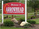 View larger image of Welcome sign near front entrance at ARROWHEAD CAMPGROUND image #1