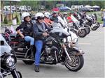 A group of bikers getting ready to ride at MOUNTAIN PINES CAMPGROUND - thumbnail