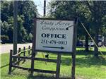 Sign directing travelers to the office at Shady Acres Campground - thumbnail