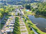 An aerial view of the back in RV sites at FOX DEN ACRES CAMPGROUND - thumbnail