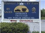 The front entrance sign at HARVEST MOON RV PARK - thumbnail