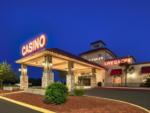 The entrance to the casino at night at LAKESIDE HOTEL-CASINO RV PARK - thumbnail