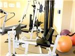 Workout room with weight equipment at Shadow Hills RV Resort - thumbnail