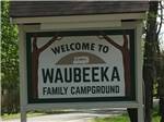 The front entrance sign at WAUBEEKA FAMILY CAMPGROUND - thumbnail