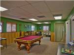 Pool table in the rec room at CAMPBELL COVE RV RESORT - thumbnail