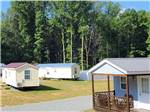 View larger image of Park models against a background of thick trees at MADISON VINES RV RESORT  COTTAGES image #4