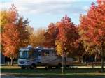 Fall colors surround a motorhome at ATLANTIC BLUEBERRY RV PARK - thumbnail