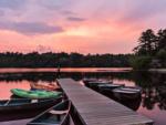 Boat dock at sunset at PINEWOOD LODGE CAMPGROUND - thumbnail