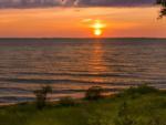 Sun setting with lake view at Barnes Park Campground - thumbnail