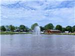 View larger image of Large pond with fountain at HERSHEY ROAD CAMPGROUND image #7