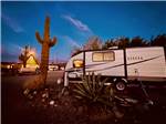 Trailer parked next to a cactus at Black Canyon Campground - thumbnail