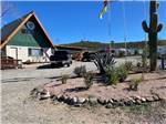 Cactus in front of an A-Frame building at Black Canyon Campground - thumbnail