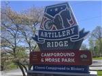 View larger image of The front entrance sign at ARTILLERY RIDGE CAMPING RESORT  GETTYSBURG HORSE PARK image #1